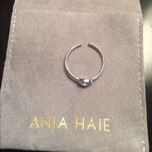Anna Haie silver expandable ring with blue stone